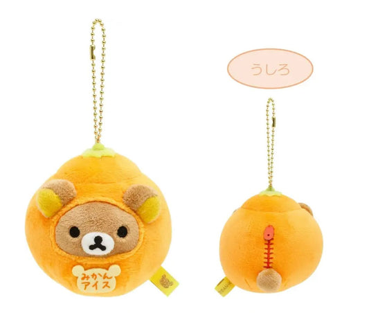 Rilakkuma Plush Keychain Rilakkuma Orange Ice cream from Dagashi Theme San-X Japan