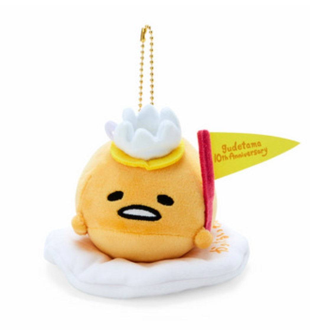Sanrio Gudetama Plush Keychain (style: flag) from 10th Anniversary Gudetama Land Special Edition Sanrio Direct from Japan