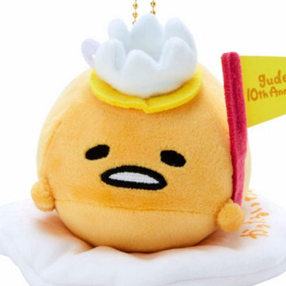 Sanrio Gudetama Plush Keychain (style: flag) from 10th Anniversary Gudetama Land Special Edition Sanrio Direct from Japan