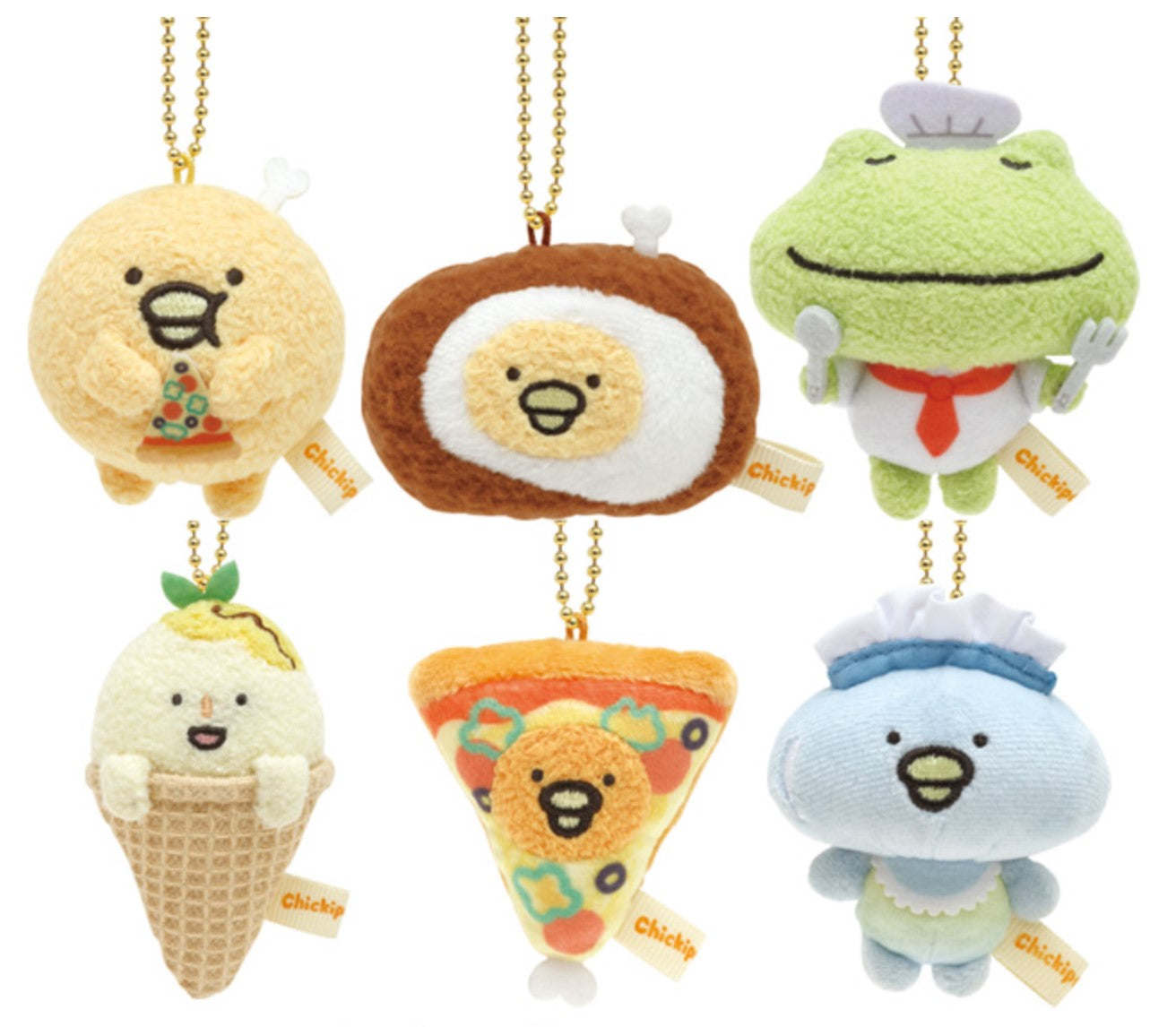 San-X Chickip Dancers Tenori Plush Keychain Set of 6! from 'Nori Nori Chickp Restaurant' theme San-X Japan