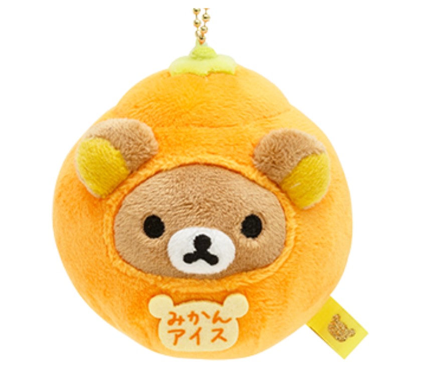 Rilakkuma Plush Keychain Rilakkuma Orange Ice cream from Dagashi Theme San-X Japan