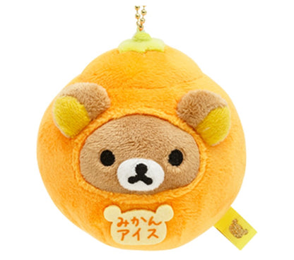 Rilakkuma Plush Keychain Rilakkuma Orange Ice cream from Dagashi Theme San-X Japan