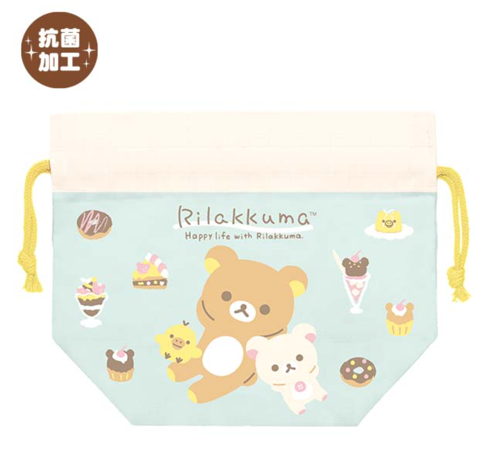 San-X Rilakkuma Lunch Box Pouch Drawstring Bag 'Rilakkuma Sweets' Theme San-X Japan