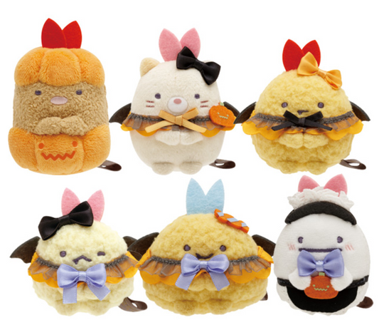 San-X Sumikko gurashi Agekko Akuma Halloween Tenori Plush Tonkatsu/ Neko/ Ebifurai no Shippo/ Ebiten no shippo/ Ajifurai no shippo/ Obake 2024 ver. San-X Japan