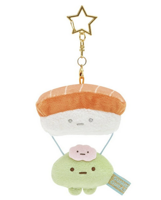 Sumikko gurashi Sushi Parachute Plush Keychain from Welcome to Food Kingdom! Theme San-X Japan