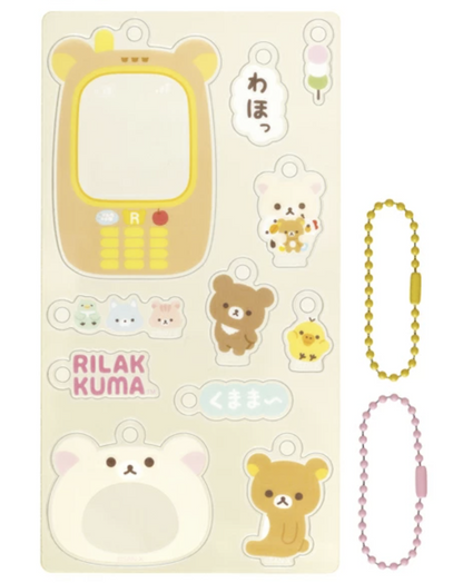 Rilakkuma Customize Acrylic Keychain Decoration Parts with ball keychains San-X Japan