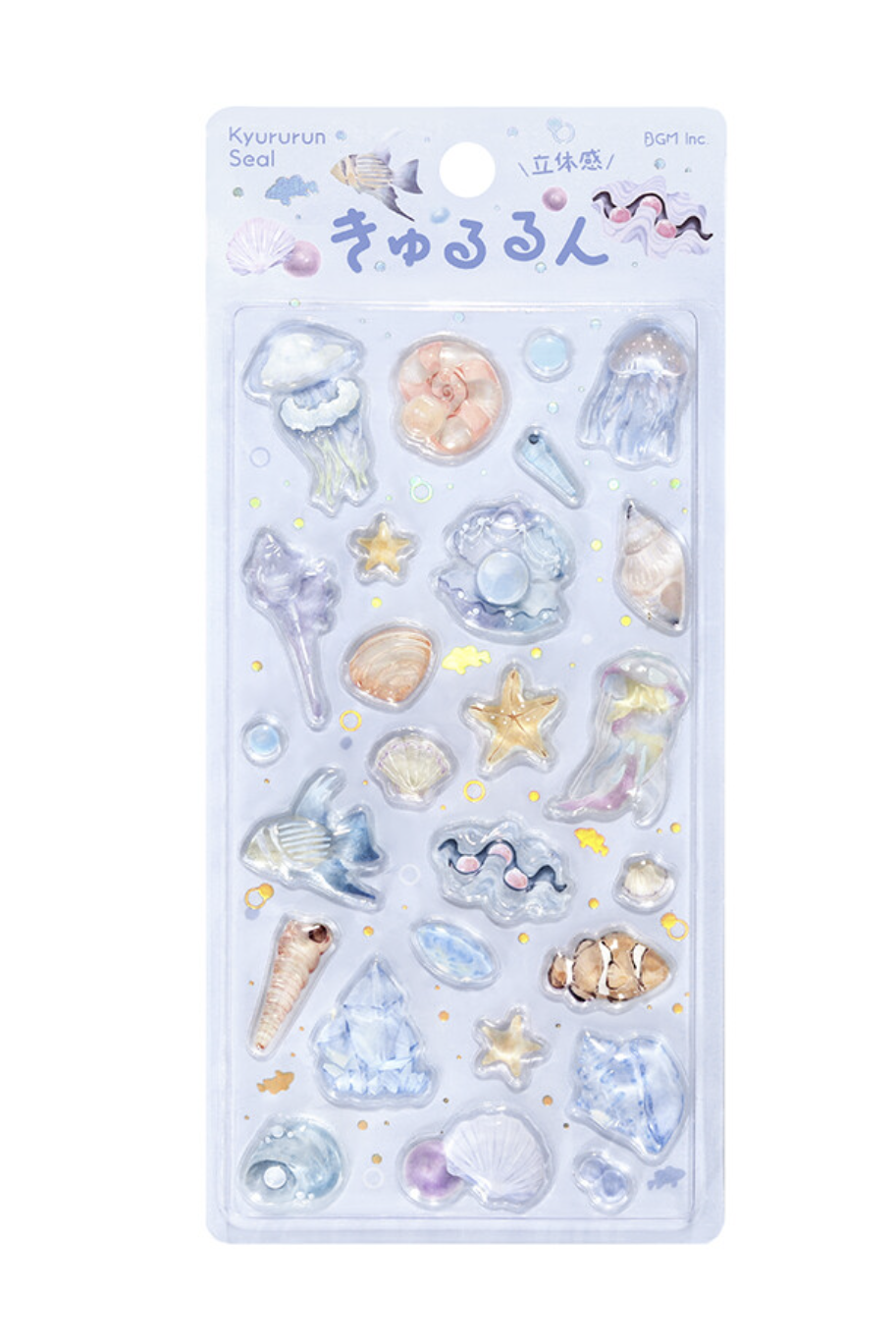 Kyururun 3D Sticker 3styles Fluffy Animals/ Merci/ Marine Life from BGM