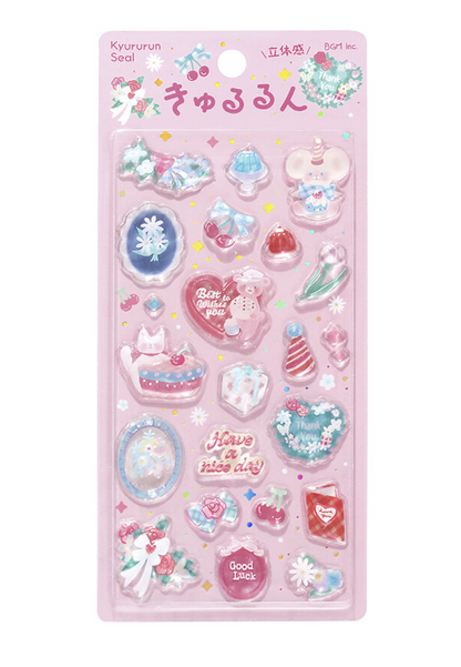Kyururun 3D Sticker 3styles Fluffy Animals/ Merci/ Marine Life from BGM