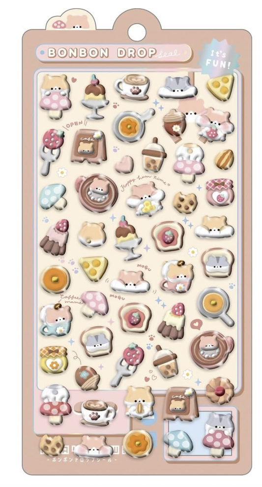 Bonbon Drop Sticker Hamu-Hamu Bonbon (Hamster) 3D Epoxy Resin Sticker