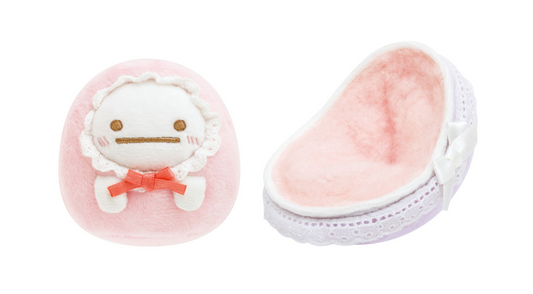 Sumikko gurashi Tenori Plush Set of Obake and Cradle Sumikko Baby from San-X Japan