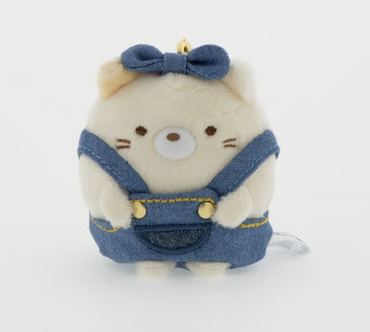 San-X Sumikko gurashi Neko Plush Keychain Limited Edition Denim House Kurashiki from San-X Japan
