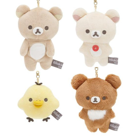 San-X Rilakkuma Plush Keychain  Rilakkuma/ Korilakkuma/ Kiiroitori/ Chairoi koguma from NEW BASIC RILAKKUMA Theme San-X Japan