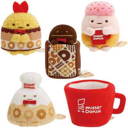 Sumikko gurashi Tenori Plush Collaboration with Mister. Donut Ebi, Tapioca, Yama, Coffee Bean Master and Mug San-X Japan