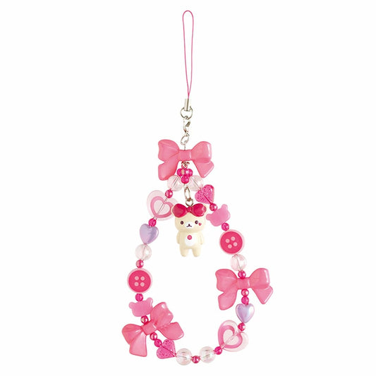 San-X Korilakkuma Pink Ribbon Beads Strap Korilakkuma Ippai theme from San-X Japan