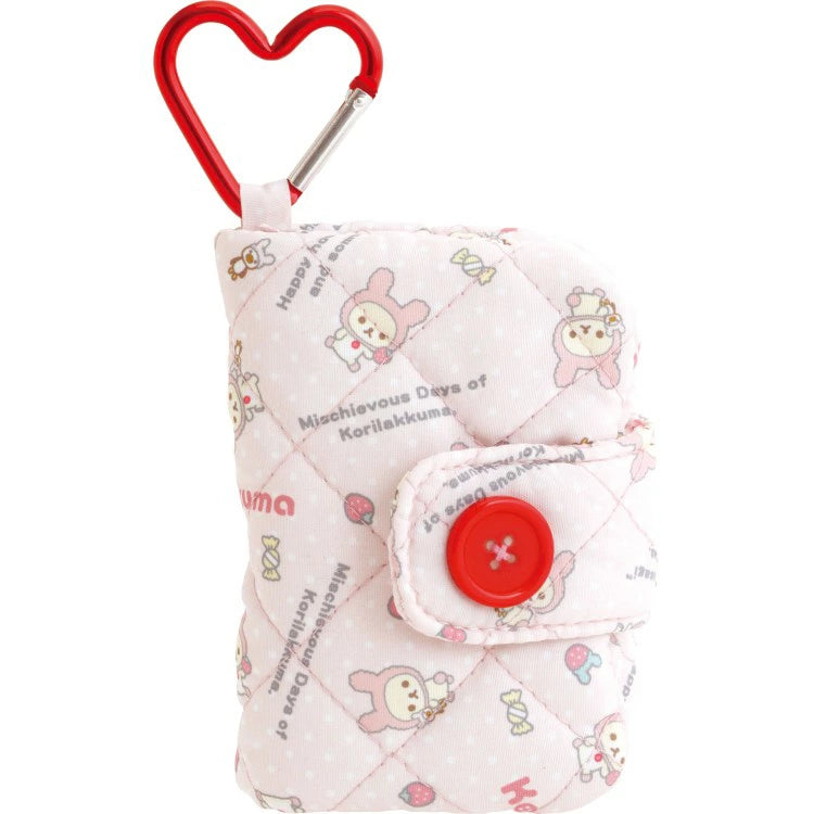 San-X Korilakkuma Pink Usagi Mini Wallet w/Carabiner keychain Korilakkuma Ippai theme from San-X Japan