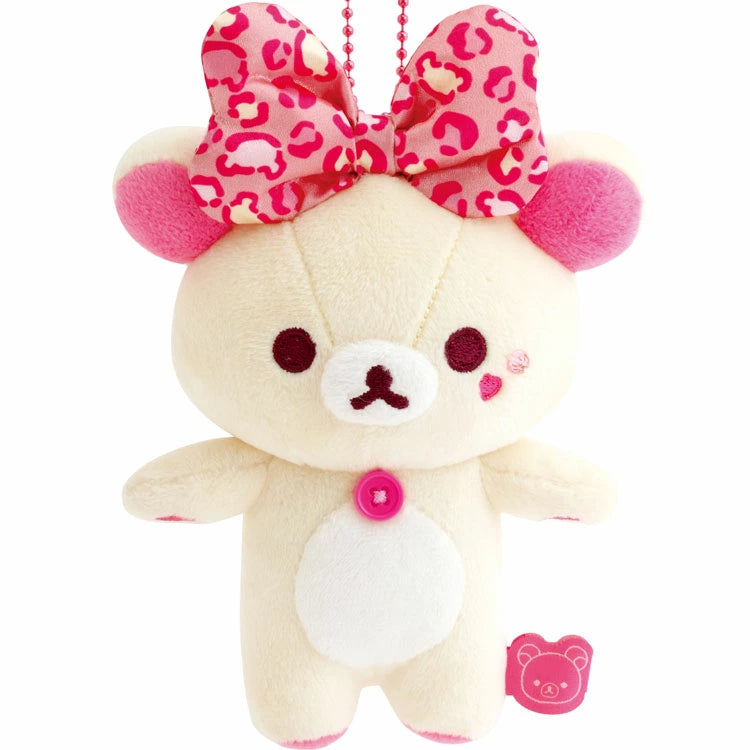 San-X Korilakkuma Leopard Print Ribbon Plush Keychain Korilakkuma Ippai theme from San-X Japan