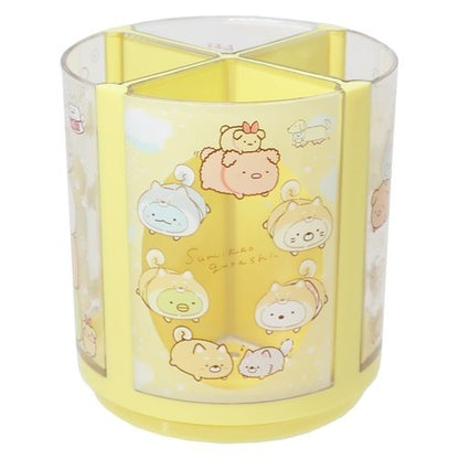 San-X Sumikko gurashi Rotating Pen Organizer Desktop Pen stand Sumikko Inu-gokko theme Yellow from San-X Japan