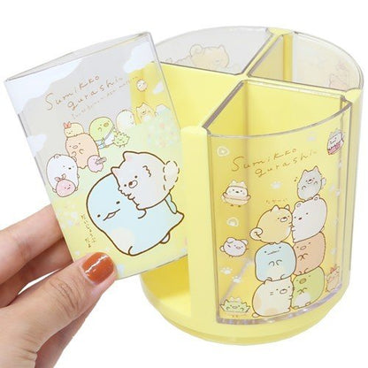 San-X Sumikko gurashi Rotating Pen Organizer Desktop Pen stand Sumikko Inu-gokko theme Yellow from San-X Japan