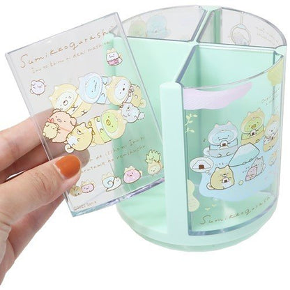 San-X Sumikko gurashi Rotating Pen Organizer Desktop Pen stand Sumikko Inu-gokko theme Green from San-X Japan
