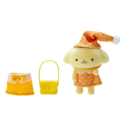 Sanrio Pom Pom Purin Flocked Figure with Dress-Up  Outfit Set from Sanrio Japan