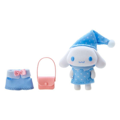 Sanrio Cinnamoroll Flocked Figure with Dress-Up  Outfit Set from Sanrio Japan