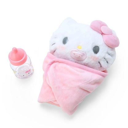 Sanrio Plush set Hello Kitty Baby Taking care doll plush, Swaddle cloth, Baby Bottle and Pacifier Sanrio Japan